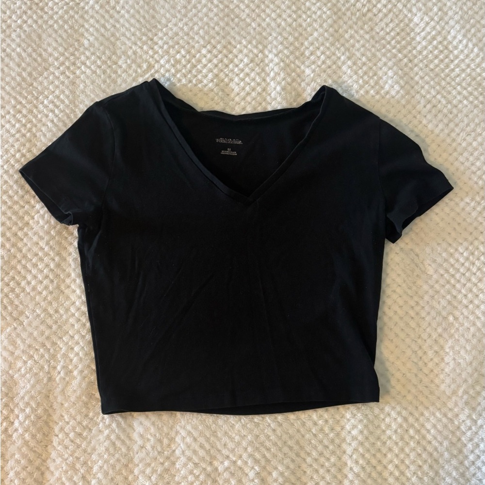 Wild Fable Black V-Neck Crop Top